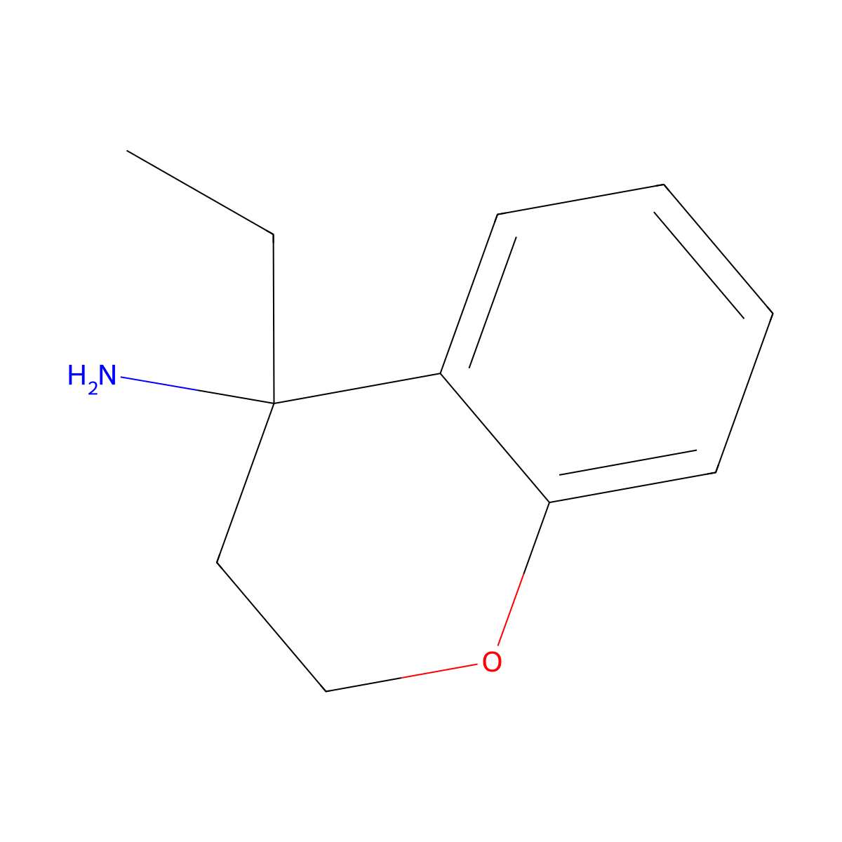 4-ethyl-3,4-dihydro-2H-1-benzopyran-4-amine molecular structure, CAS 1267624-53-2
