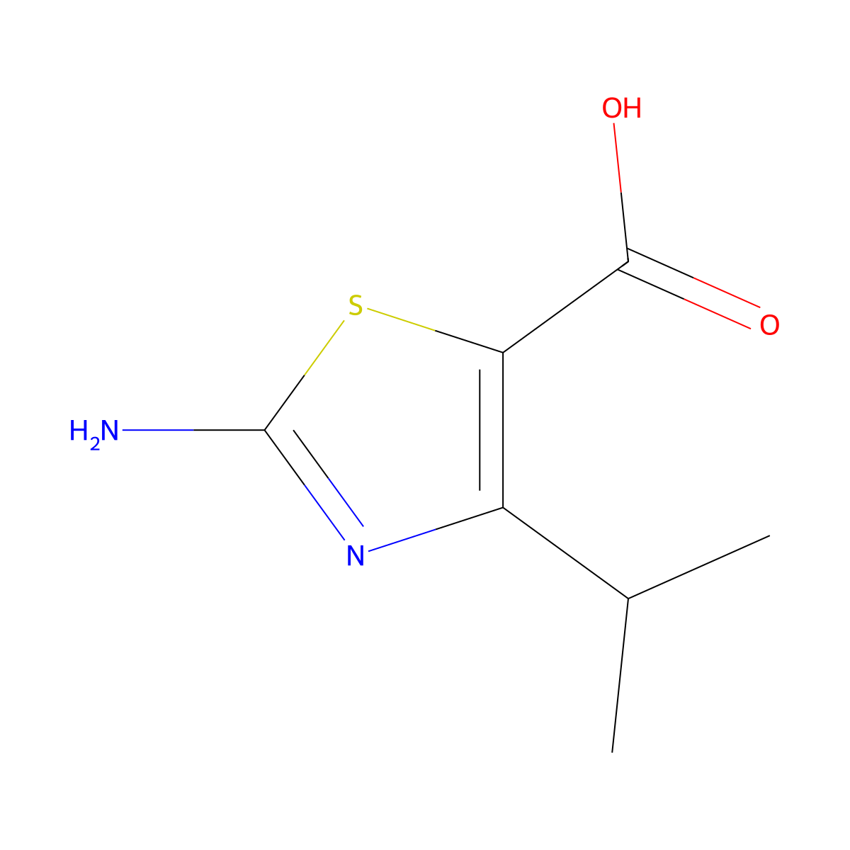 2-Amino-4-isopropylthiazole-5-carboxylic acid molecular structure, CAS 1267628-47-6