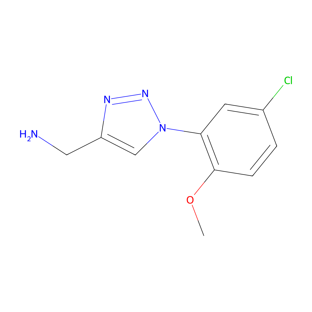 [1-(5-chloro-2-methoxyphenyl)-1H-1,2,3-triazol-4-yl]methanamine molecular structure, CAS 1267630-88-5