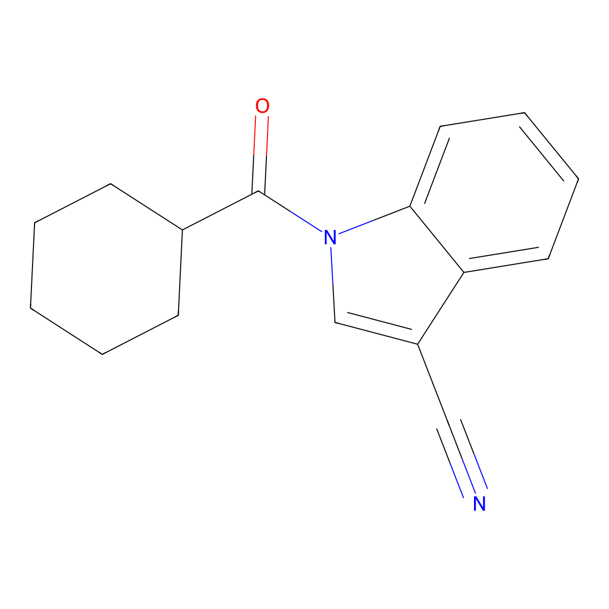 1-cyclohexanecarbonyl-1H-indole-3-carbonitrile molecular structure, CAS 1267639-90-6