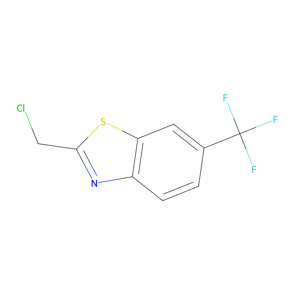Benzothiazole, 2-(chloromethyl)-6-(trifluoromethyl)- molecular structure, CAS 126764-52-1