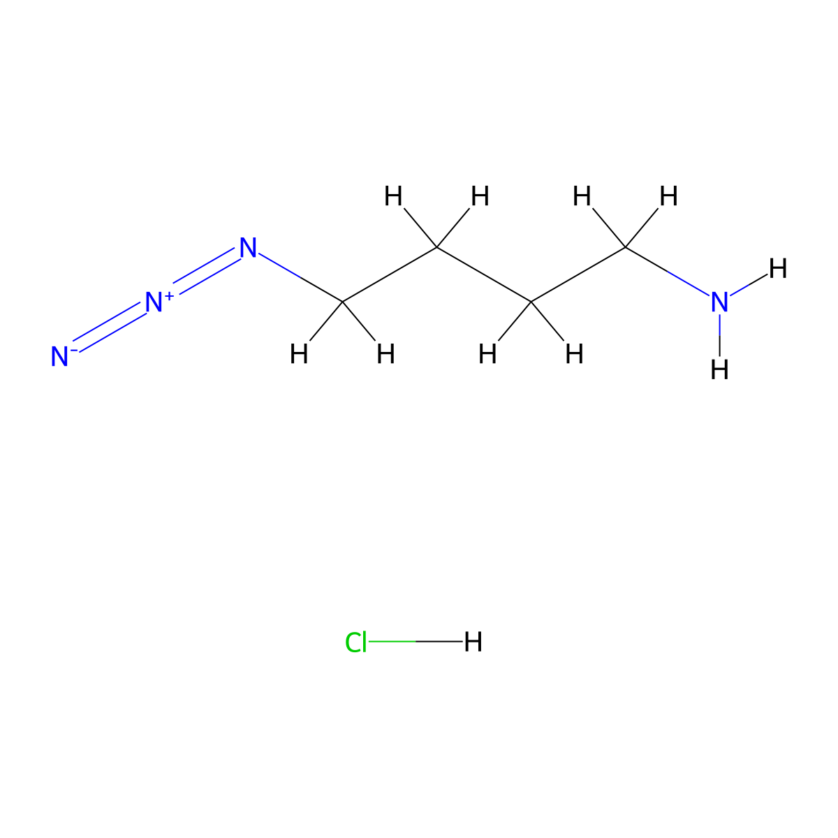 4-Azidobutan-1-amine hydrochloride molecular structure, CAS 1267640-80-1