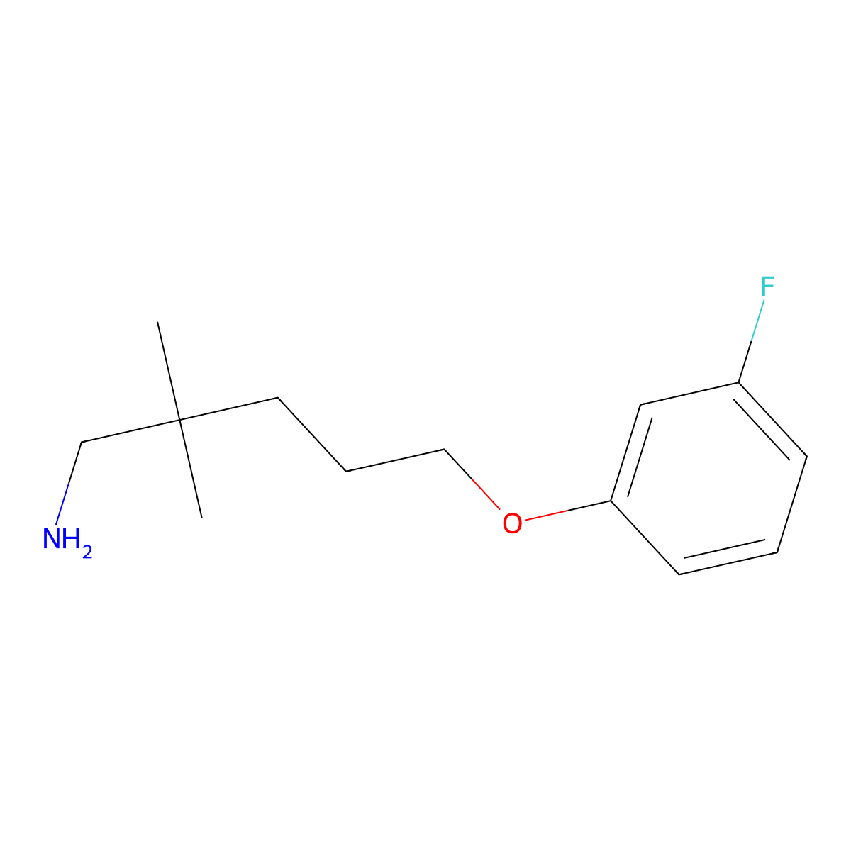 5-(3-Fluorophenoxy)-2,2-dimethylpentan-1-amine molecular structure, CAS 1267645-13-5