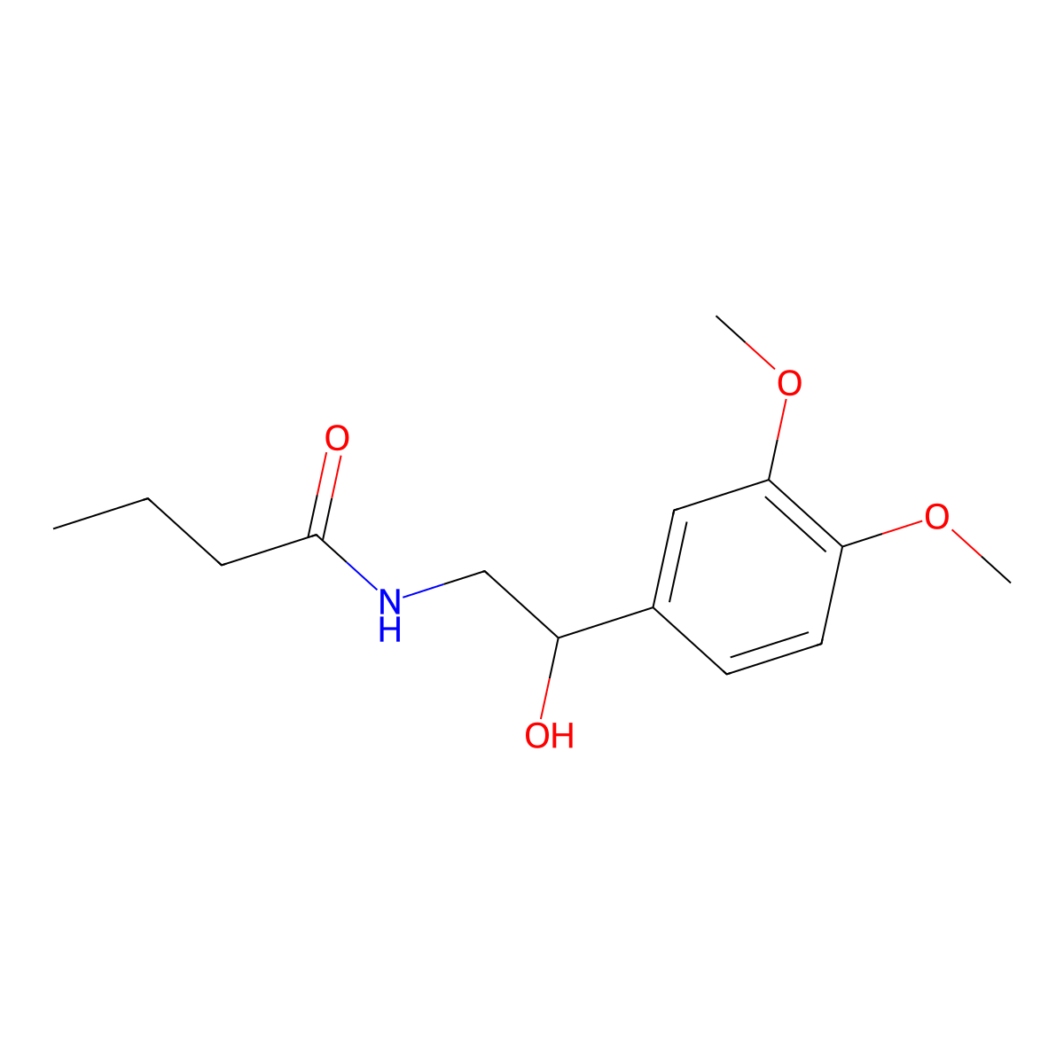 N-(2-(3,4-dimethoxyphenyl)-2-hydroxyethyl)butyramide molecular structure, CAS 1267651-60-4