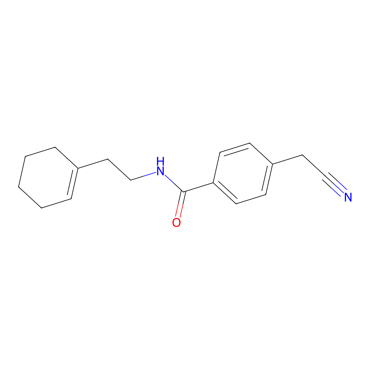 4-(Cyanomethyl)-N-[2-(cyclohex-1-en-1-yl)ethyl]benzamide molecular structure, CAS 1267660-66-1
