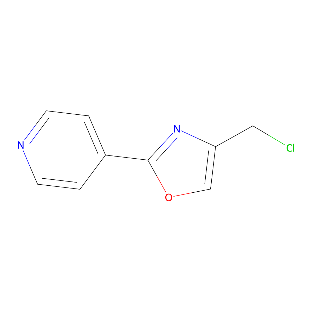 4-[4-(Chloromethyl)-1,3-oxazol-2-yl]pyridine molecular structure, CAS 1267665-75-7