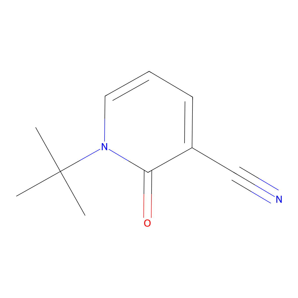 1-Tert-butyl-2-oxo-1,2-dihydropyridine-3-carbonitrile molecular structure, CAS 1267666-28-3