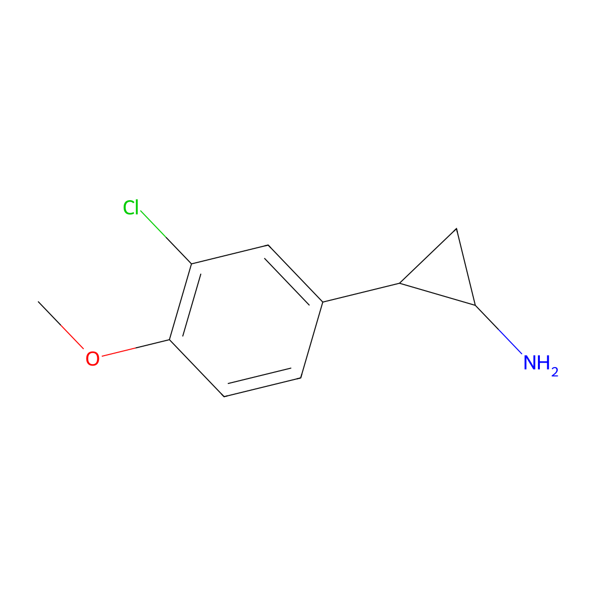 2-(3-Chloro-4-methoxyphenyl)cyclopropan-1-amine molecular structure, CAS 1267666-30-7