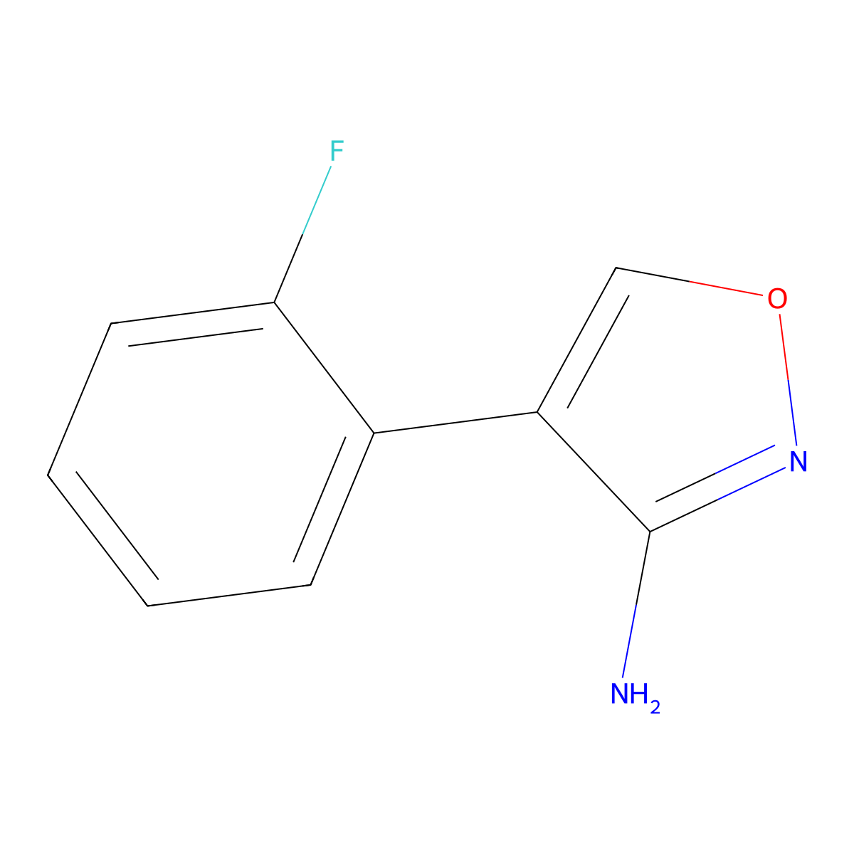 4-(2-Fluorophenyl)-1,2-oxazol-3-amine molecular structure, CAS 1267666-36-3