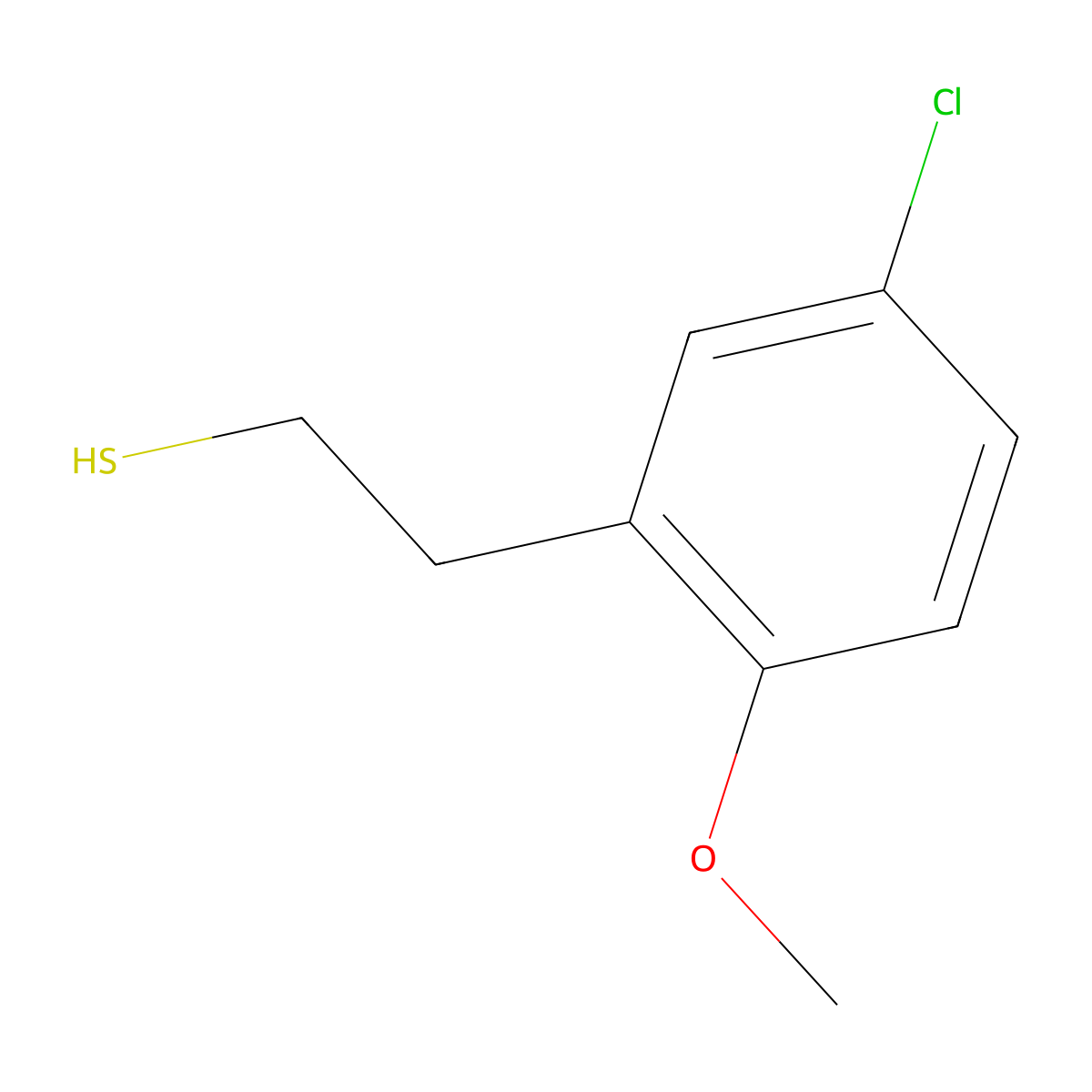 2-(3-Chloro-6-methoxyphenyl)ethanethiol molecular structure, CAS 1267666-89-6