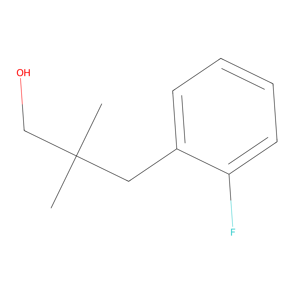 3-(2-Fluorophenyl)-2,2-dimethylpropan-1-ol molecular structure, CAS 1267666-99-8
