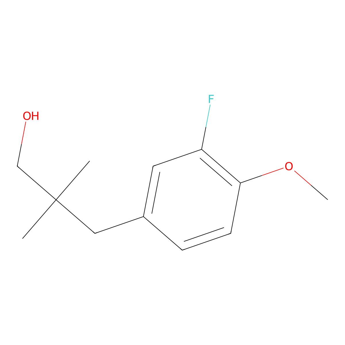 3-(3-Fluoro-4-methoxyphenyl)-2,2-dimethylpropan-1-ol molecular structure, CAS 1267668-35-8