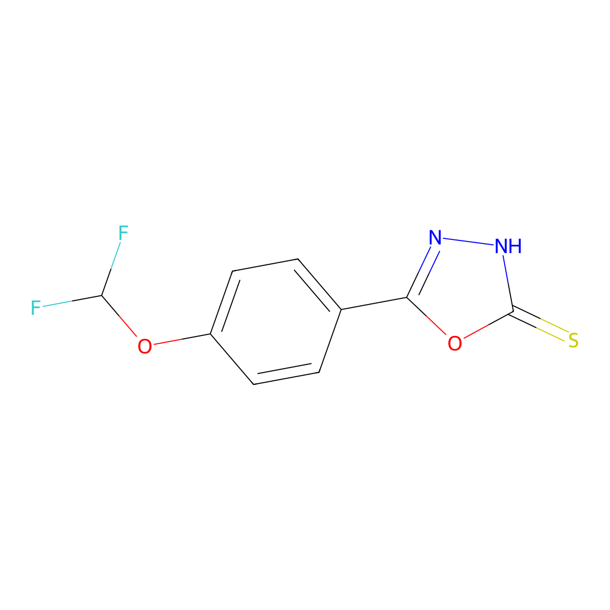 5-[4-(Difluoromethoxy)phenyl]-1,3,4-oxadiazole-2-thiol molecular structure, CAS 126767-57-5