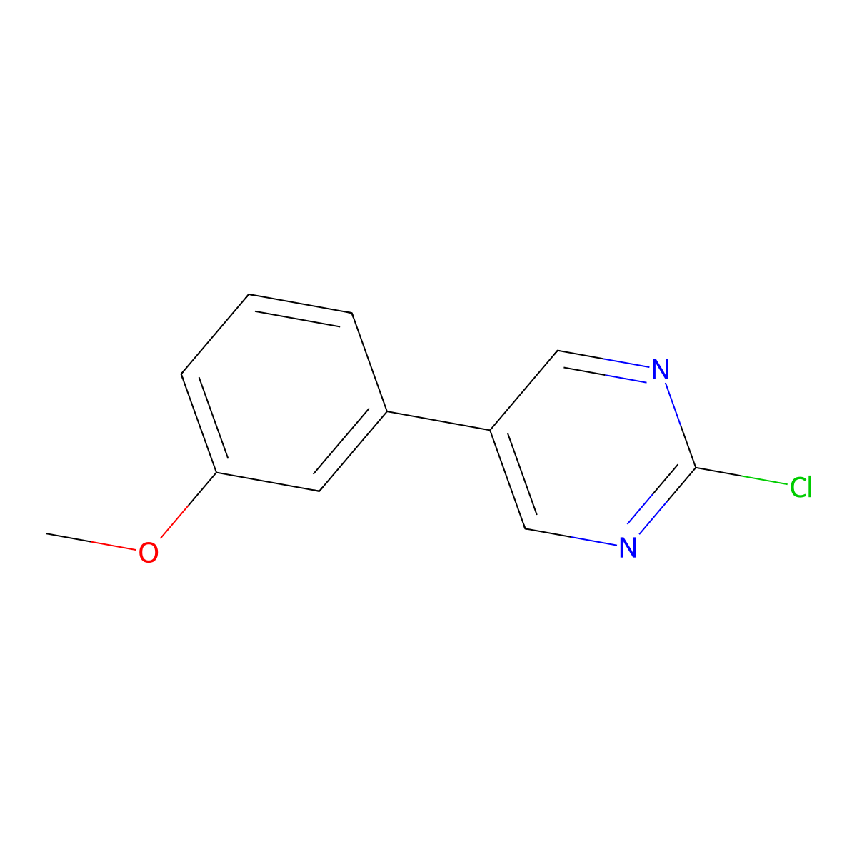 2-Chloro-5-(3-methoxyphenyl)pyrimidine molecular structure, CAS 1267673-15-3