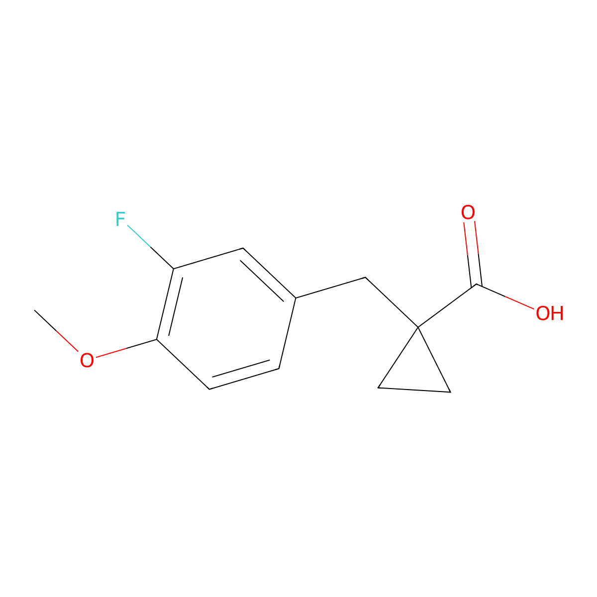 1-(3-Fluoro-4-methoxybenzyl)cyclopropane-1-carboxylic acid molecular structure, CAS 1267673-72-2