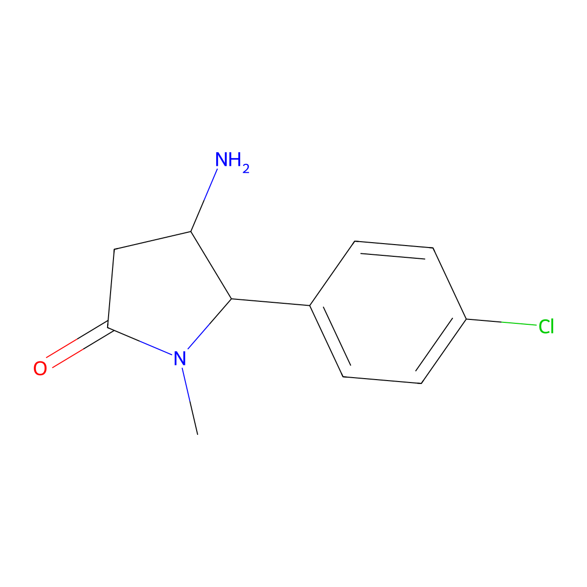 4-Amino-5-(4-chlorophenyl)-1-methylpyrrolidin-2-one molecular structure, CAS 1267674-95-2