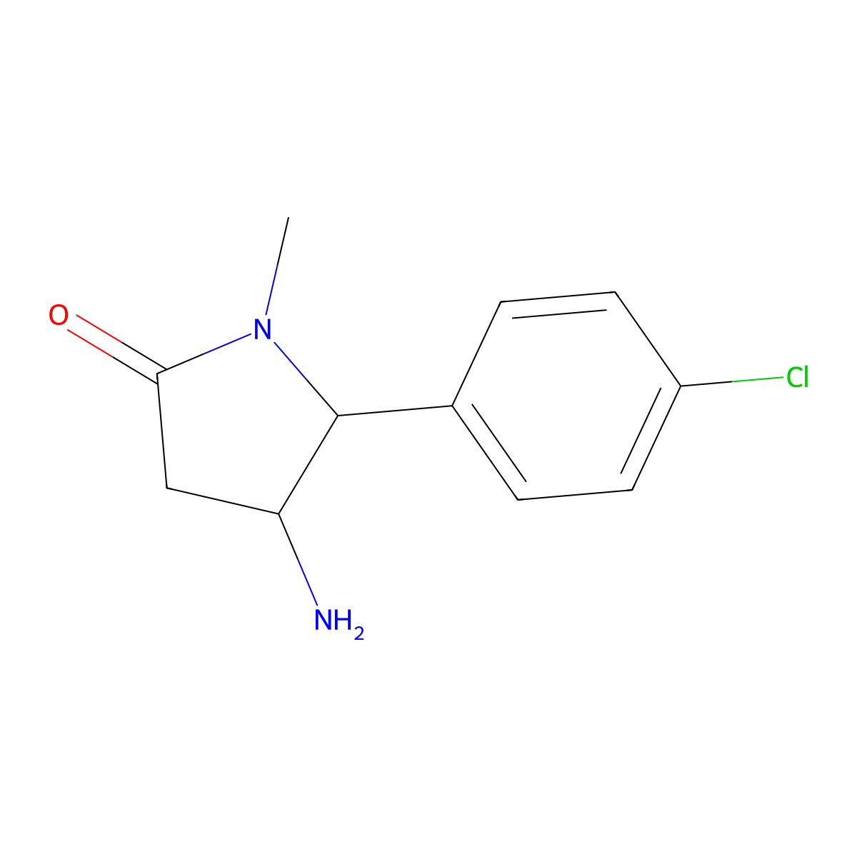 4-Amino-5-(4-chlorophenyl)-1-methylpyrrolidin-2-one molecular structure, CAS 1267674-95-2