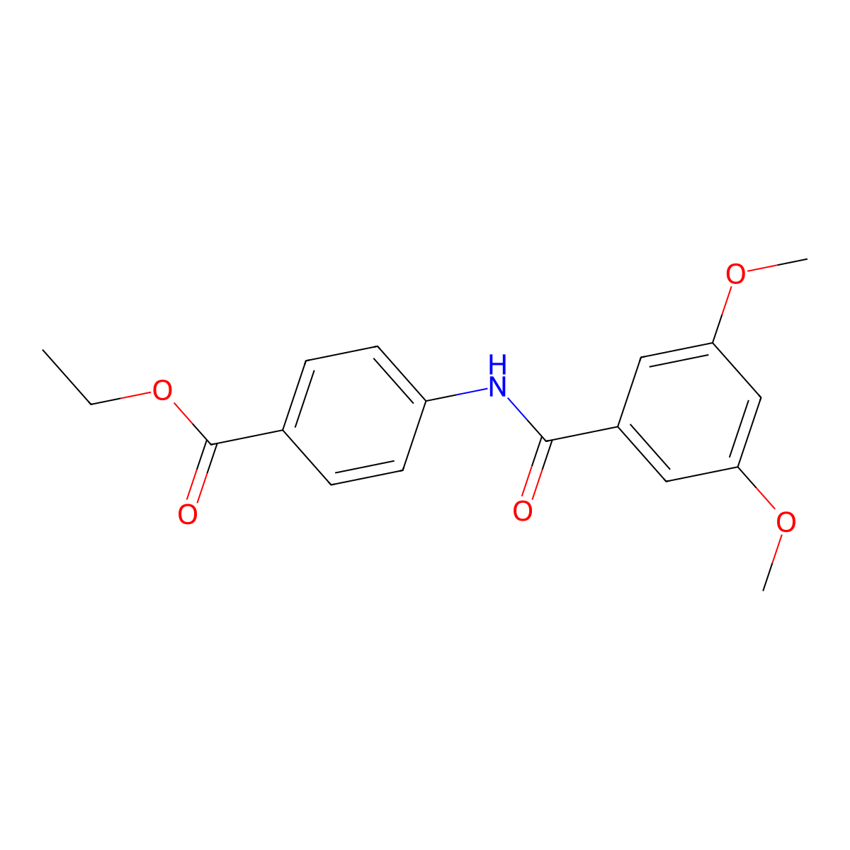 Ethyl 4-[(3,5-dimethoxybenzoyl)amino]benzoate molecular structure, CAS 126768-46-5