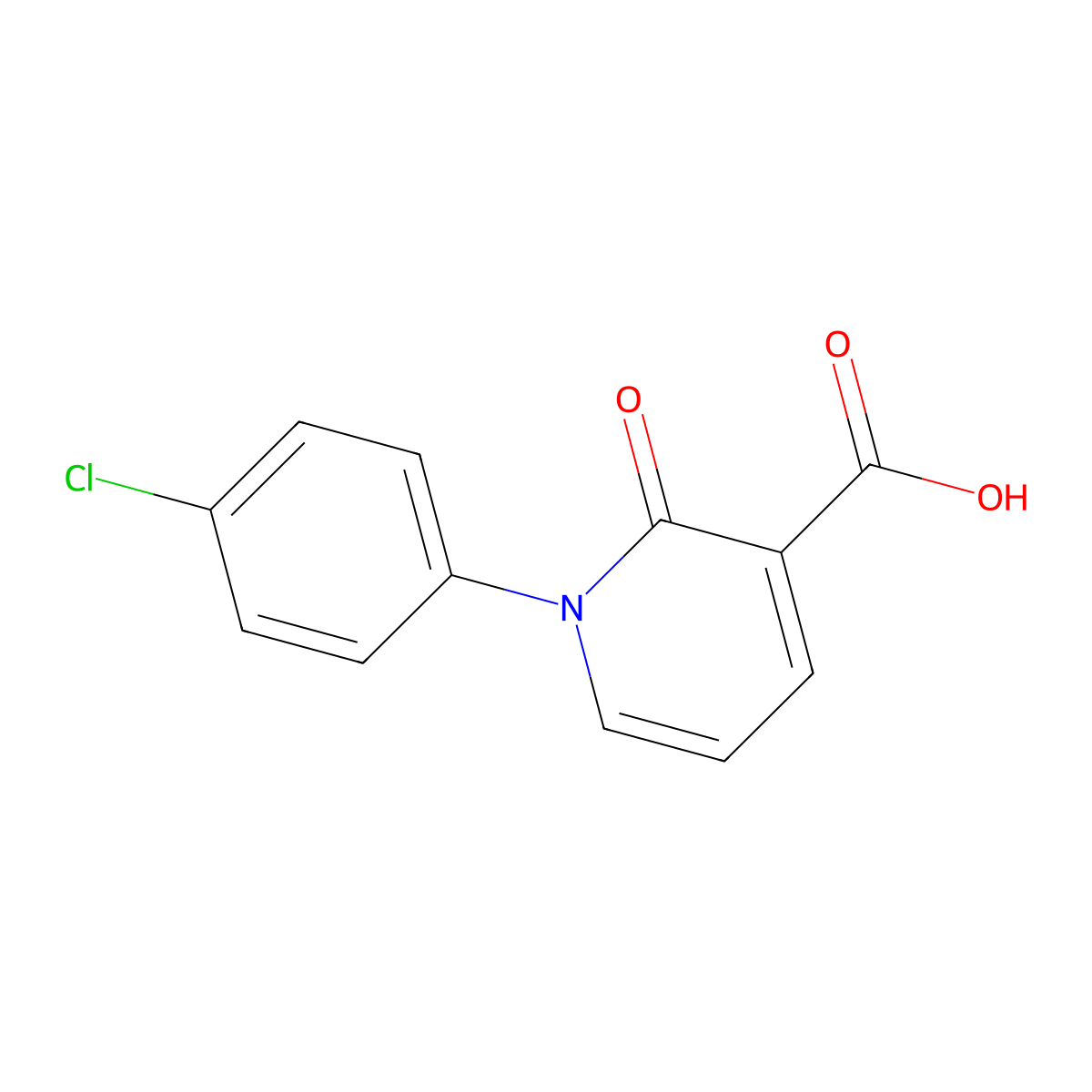 1-(4-Chlorophenyl)-2-oxo-1,2-dihydropyridine-3-carboxylic acid molecular structure, CAS 1267681-65-1