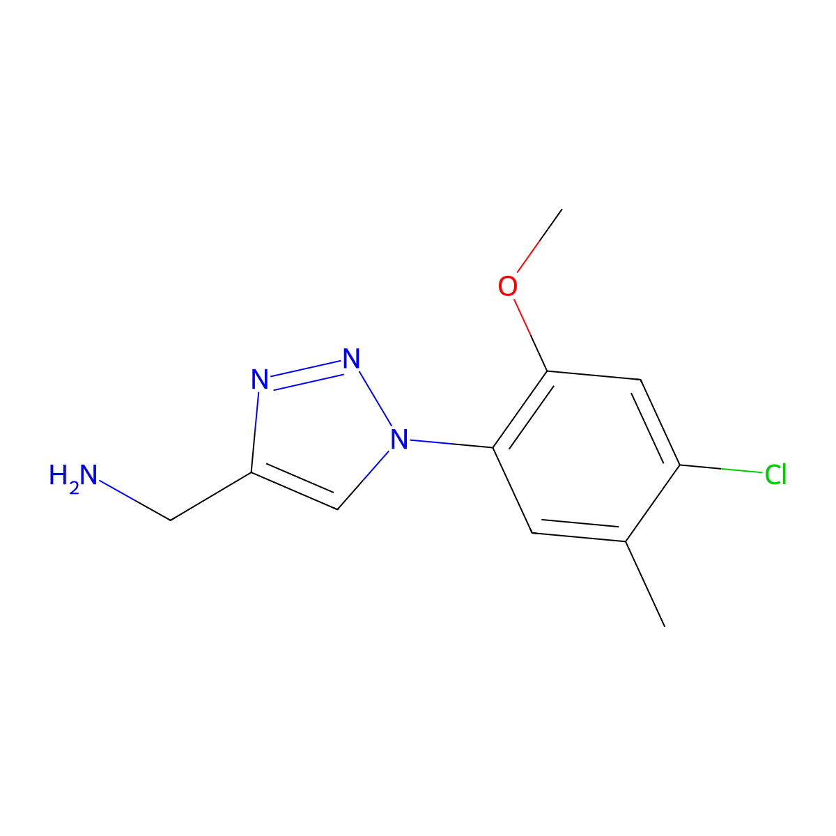[1-(4-chloro-2-methoxy-5-methylphenyl)-1H-1,2,3-triazol-4-yl]methanamine molecular structure, CAS 1267683-28-2