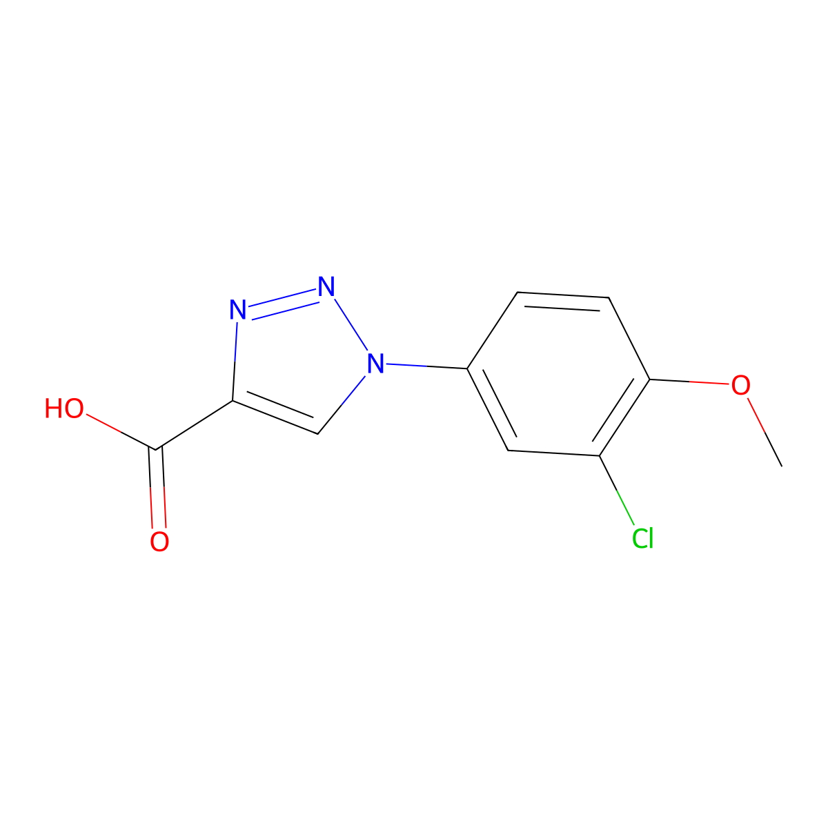 1-(3-chloro-4-methoxyphenyl)-1H-1,2,3-triazole-4-carboxylic acid molecular structure, CAS 1267684-30-9