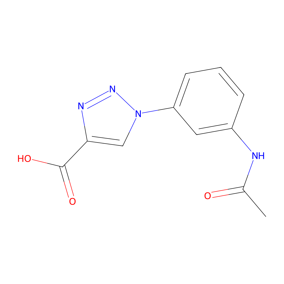 1-(3-acetamidophenyl)-1H-1,2,3-triazole-4-carboxylic acid molecular structure, CAS 1267684-39-8