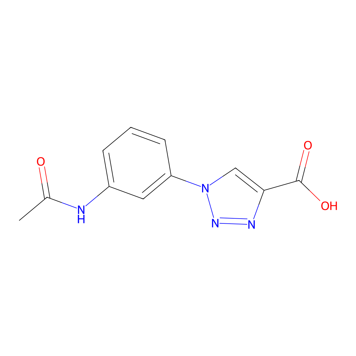 1-(3-acetamidophenyl)-1H-1,2,3-triazole-4-carboxylic acid molecular structure, CAS 1267684-39-8