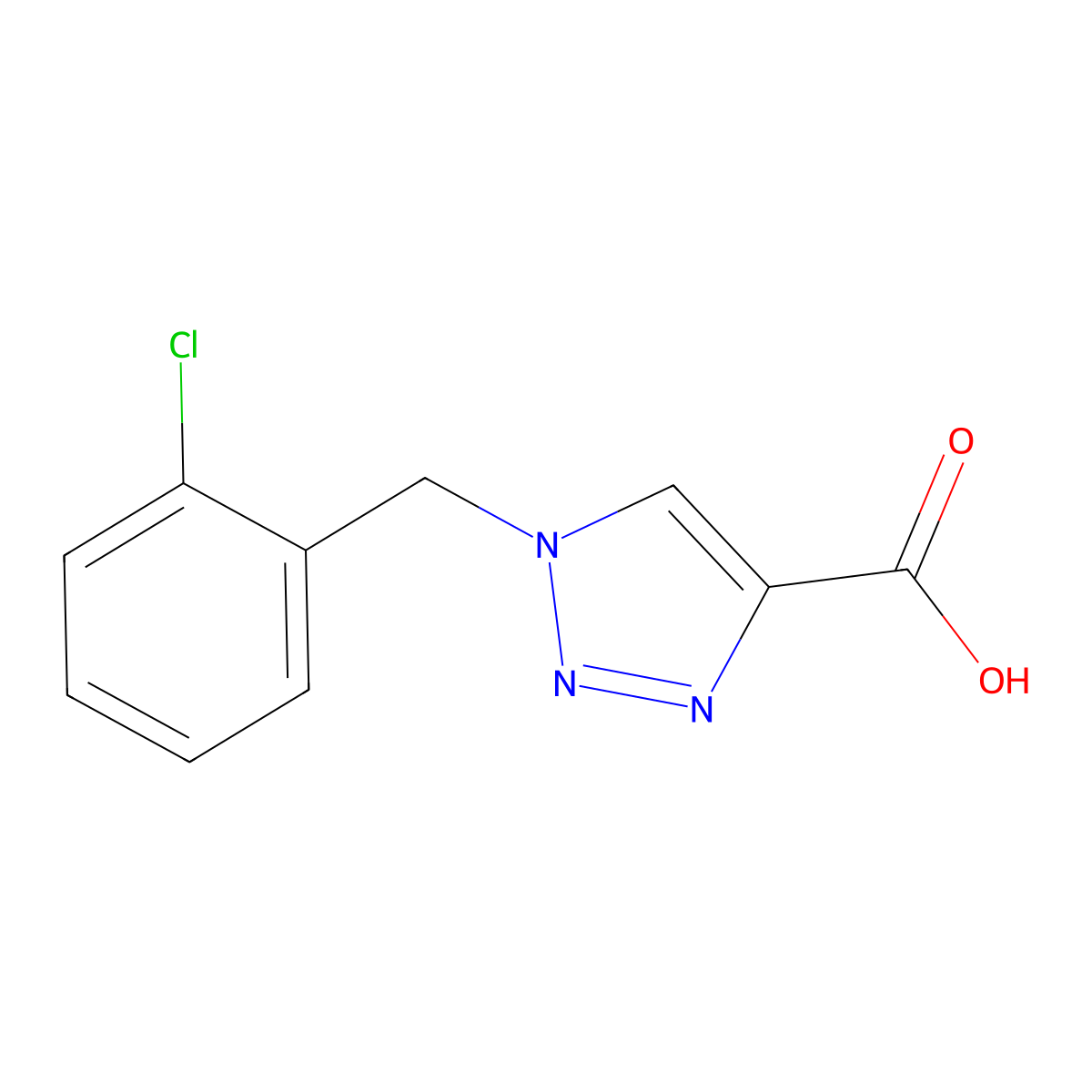 1-(o-chlorobenzyl)-1H-1,2,3-triazole-4-carboxylic acid molecular structure, CAS 1267686-00-9