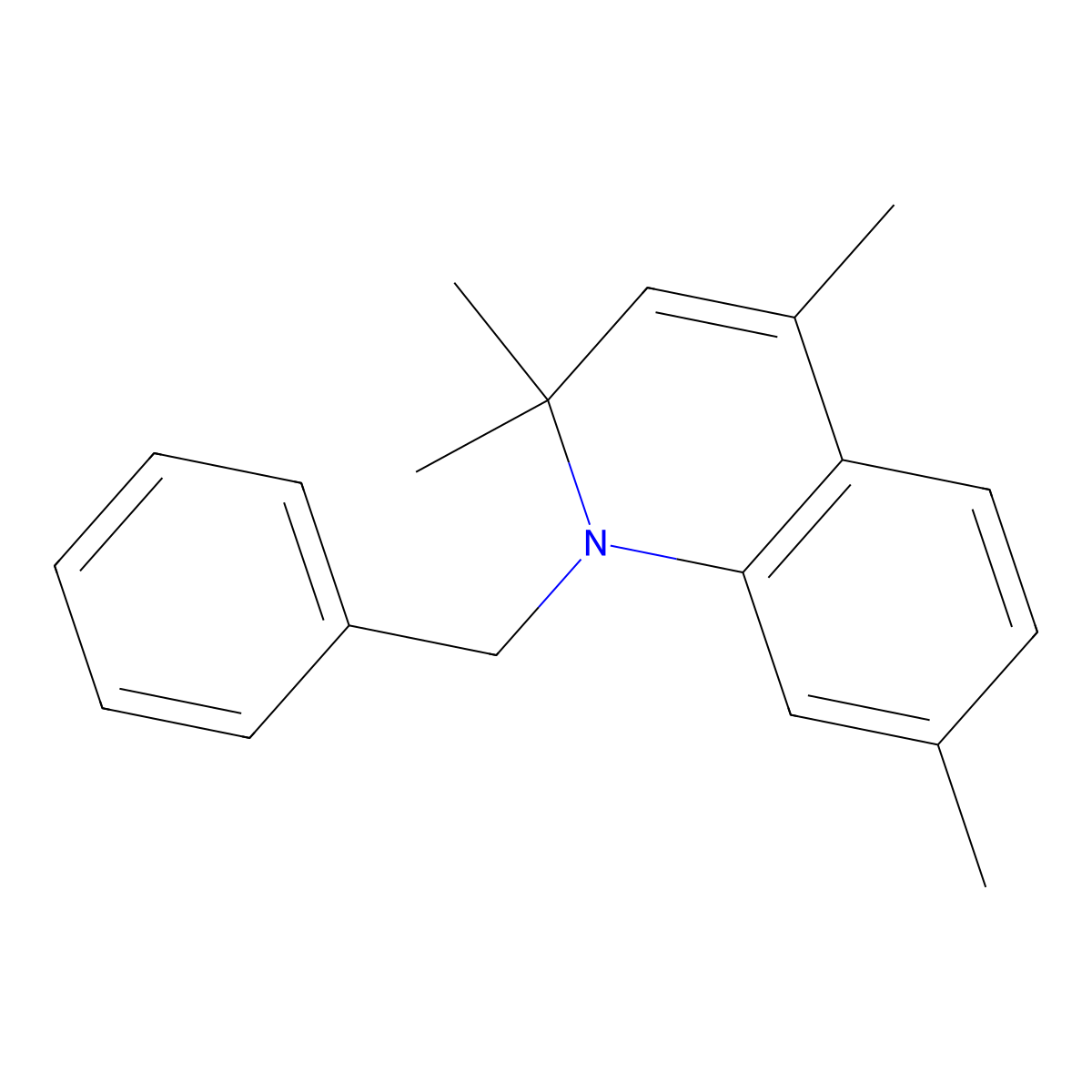 1-Benzyl-2,2,4,7-tetramethyl-1,2-dihydroquinoline molecular structure, CAS 126769-67-3