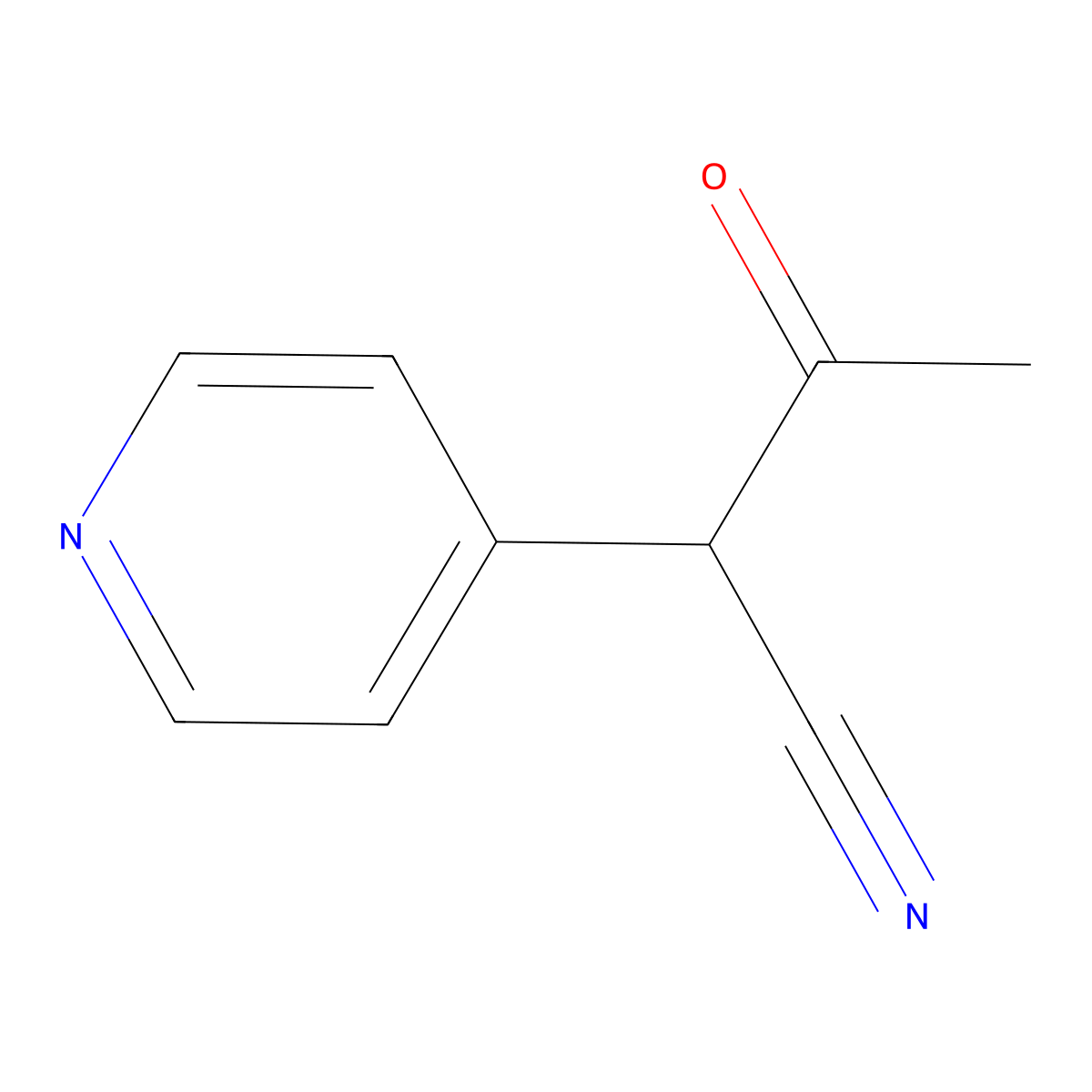 3-Oxo-2-(pyridin-4-yl)butanenitrile molecular structure, CAS 126769-98-0