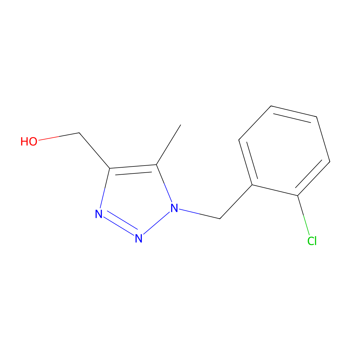 {1-[(2-chlorophenyl)methyl]-5-methyl-1H-1,2,3-triazol-4-yl}methanol molecular structure, CAS 1267691-30-4