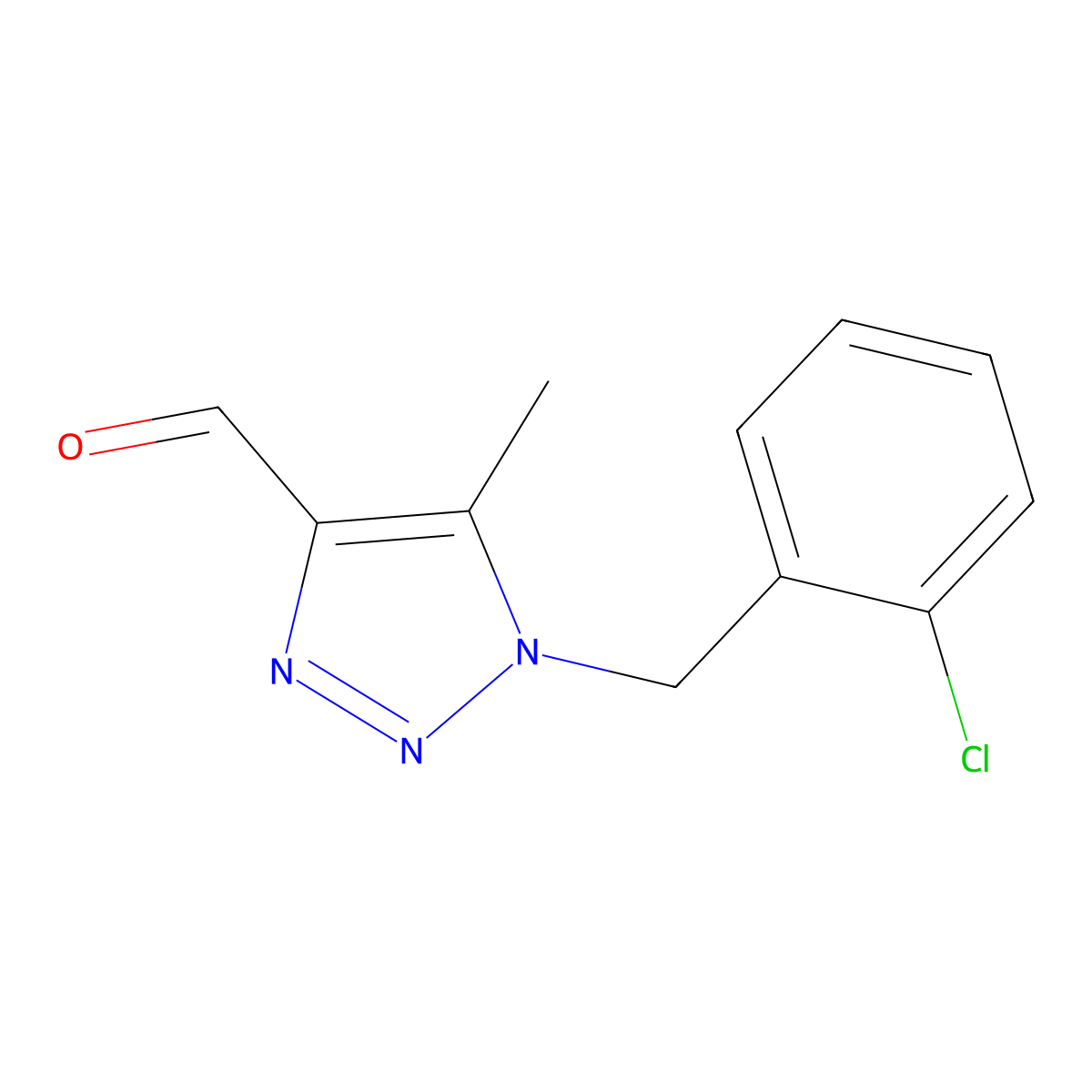 1-[(2-Chlorophenyl)methyl]-5-methyl-1H-1,2,3-triazole-4-carbaldehyde molecular structure, CAS 1267691-35-9