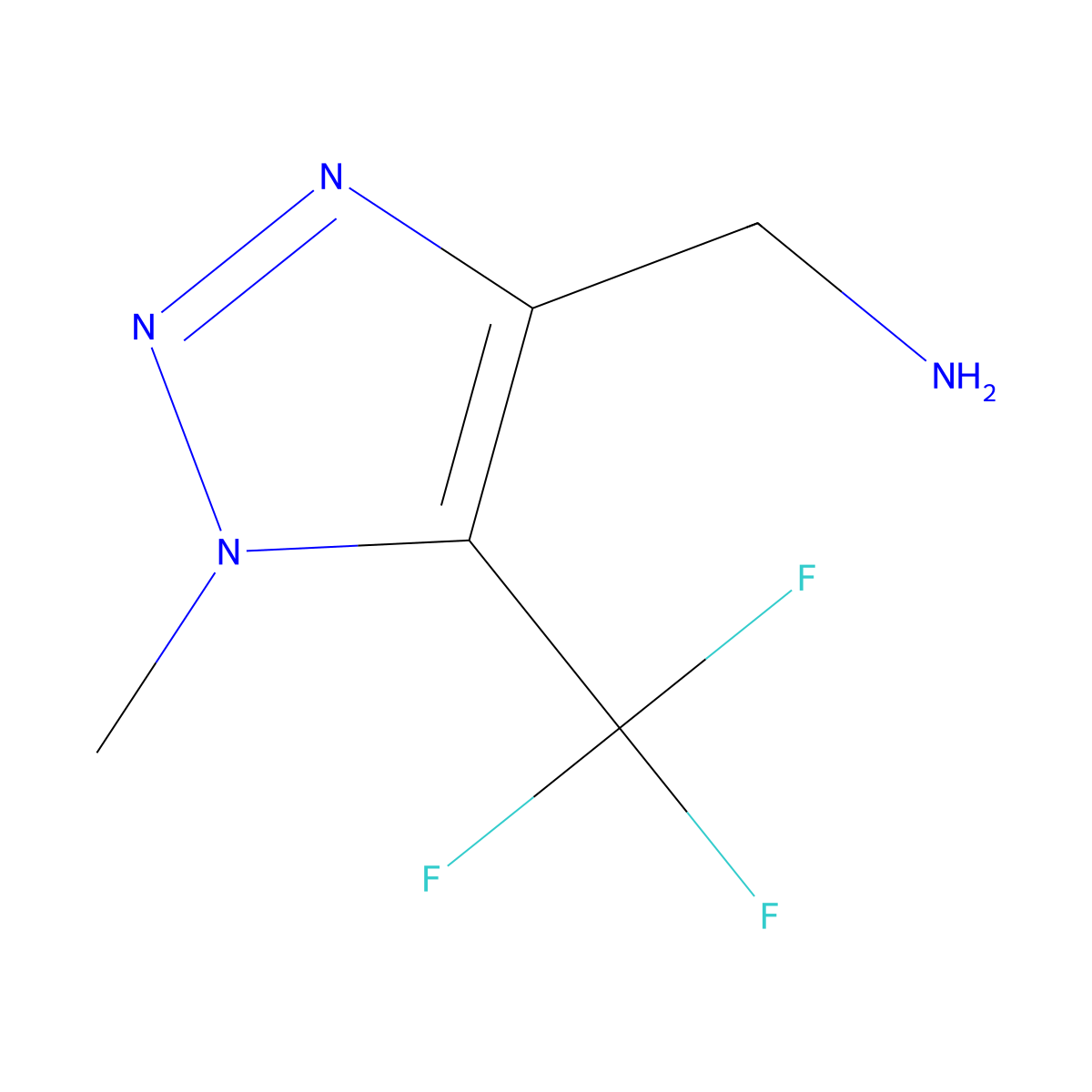 [1-methyl-5-(trifluoromethyl)-1H-1,2,3-triazol-4-yl]methanamine molecular structure, CAS 1267693-55-9
