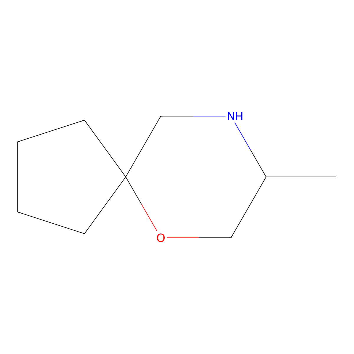8-Methyl-6-oxa-9-azaspiro[4.5]decane molecular structure, CAS 1267693-75-3