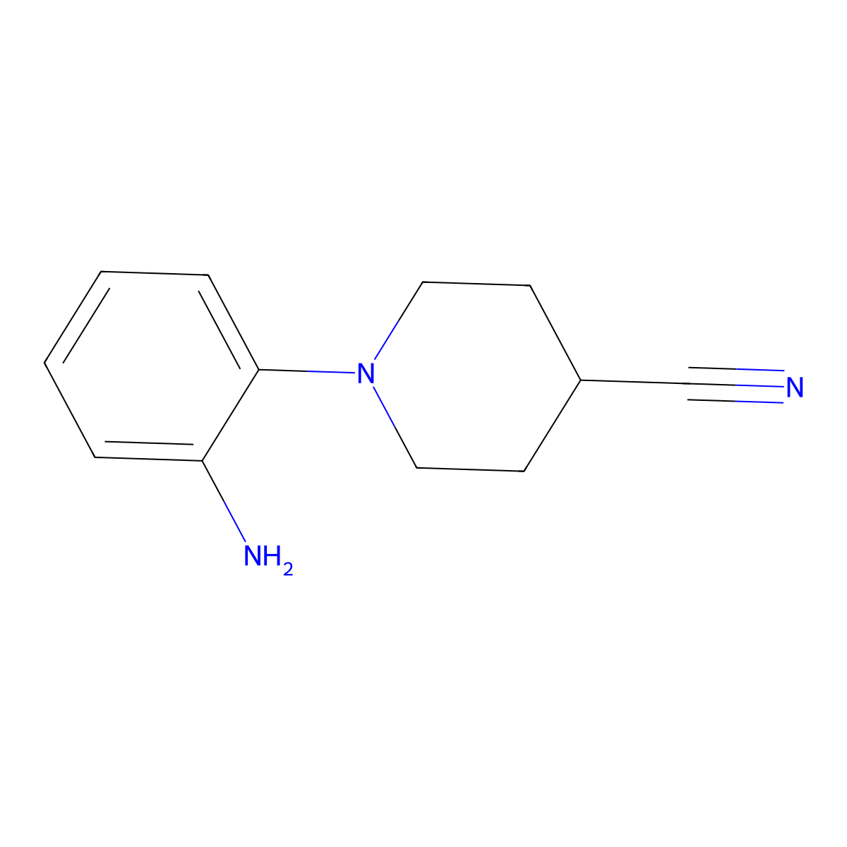 1-(2-Aminophenyl)piperidine-4-carbonitrile molecular structure, CAS 1267701-48-3