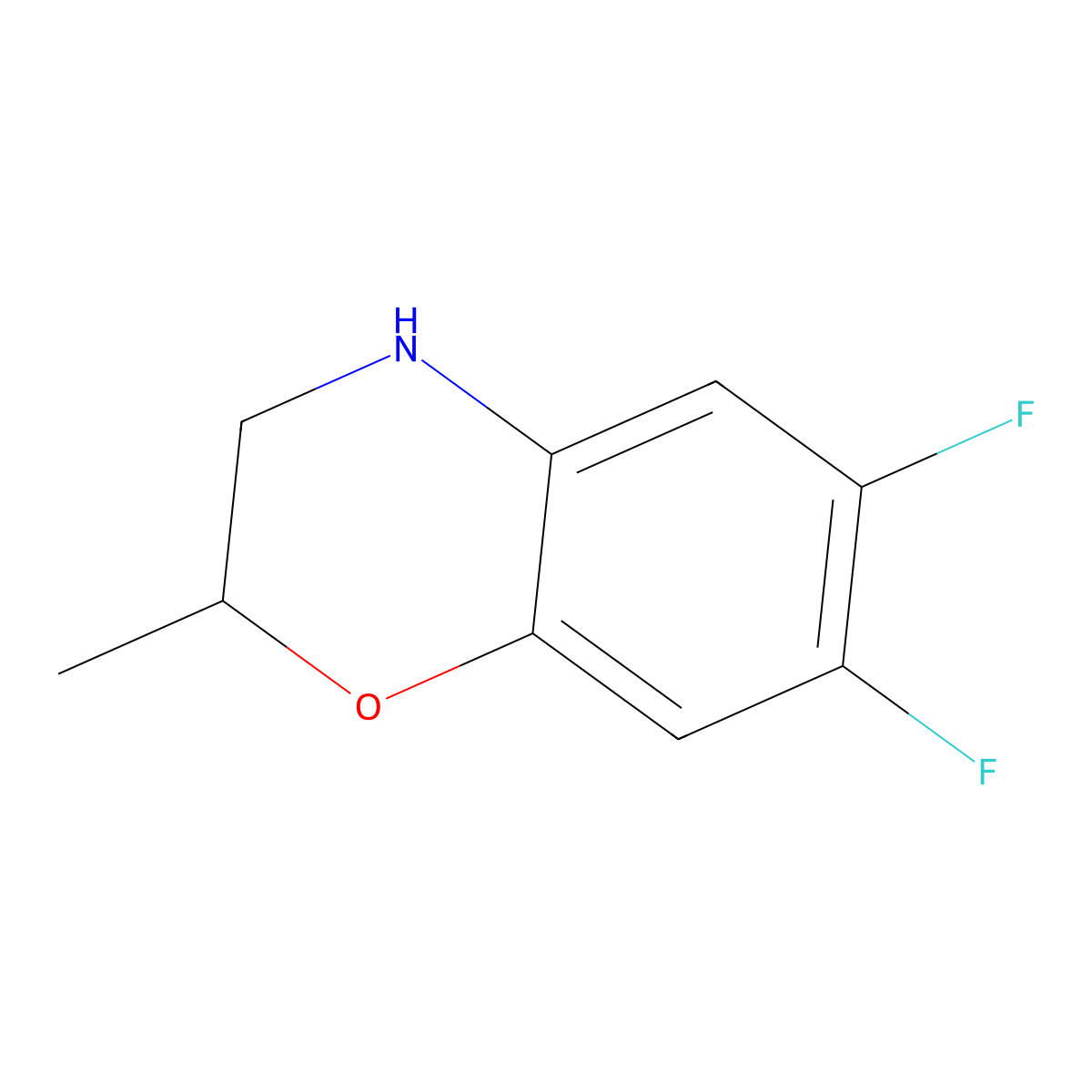6,7-Difluoro-2-methyl-3,4-dihydro-2H-1,4-benzoxazine molecular structure, CAS 1267701-99-4