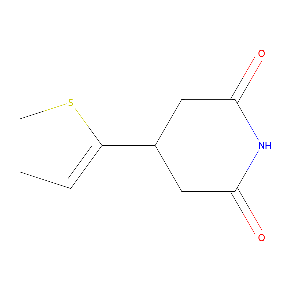 4-(2-Thienyl)piperidine-2,6-dione molecular structure, CAS 1267704-33-5
