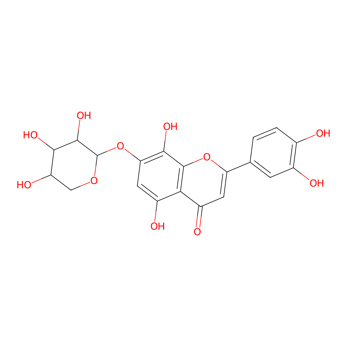 Hypoletin-7-O-beta-D-xylopyranoside molecular structure, CAS 126771-28-6