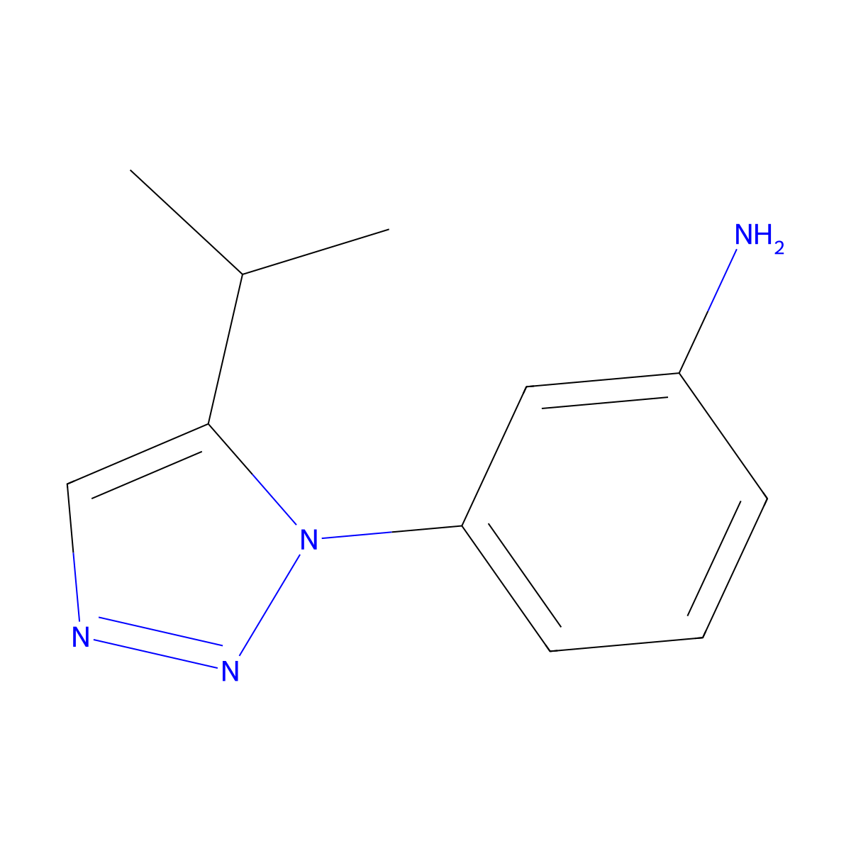 3-[5-(propan-2-yl)-1H-1,2,3-triazol-1-yl]aniline molecular structure, CAS 1267710-55-3
