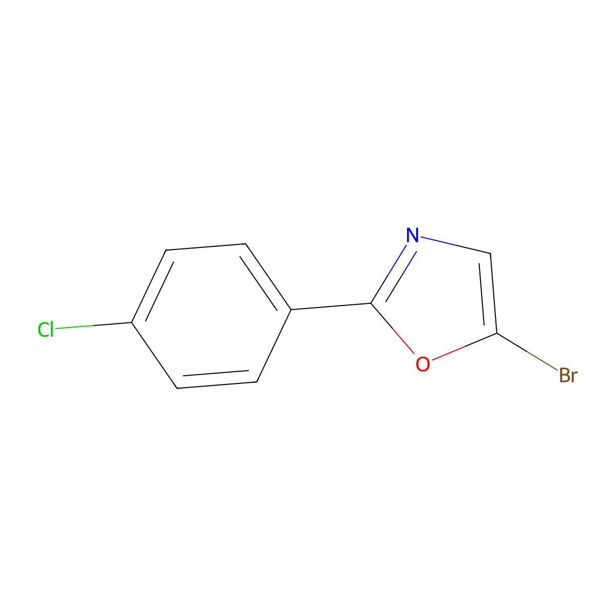 5-Bromo-2-(4-chlorophenyl)oxazole molecular structure, CAS 126773-84-0