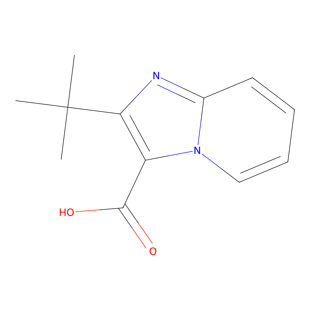 2-Tert-butylimidazo[1,2-a]pyridine-3-carboxylic acid molecular structure, CAS 1267751-21-2