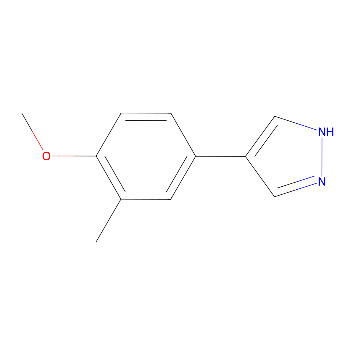 4-(4-methoxy-3-methylphenyl)-1H-pyrazole molecular structure, CAS 1267755-83-8