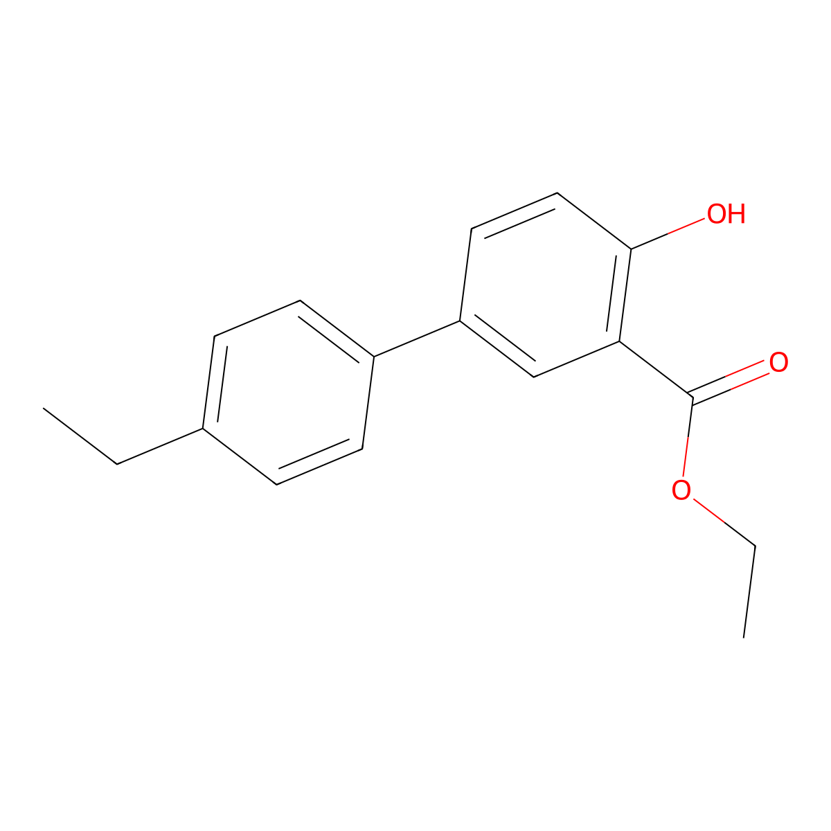 Ethyl 4'-ethyl-4-hydroxy[1,1'-biphenyl]-3-carboxylate molecular structure, CAS 1267757-16-3