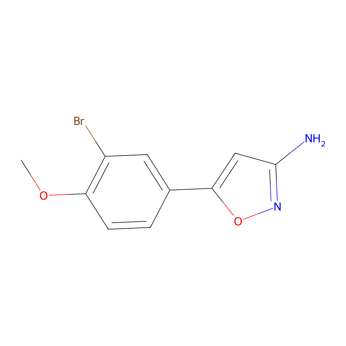 5-(3-Bromo-4-methoxyphenyl)isoxazol-3-amine molecular structure, CAS 1267760-40-6