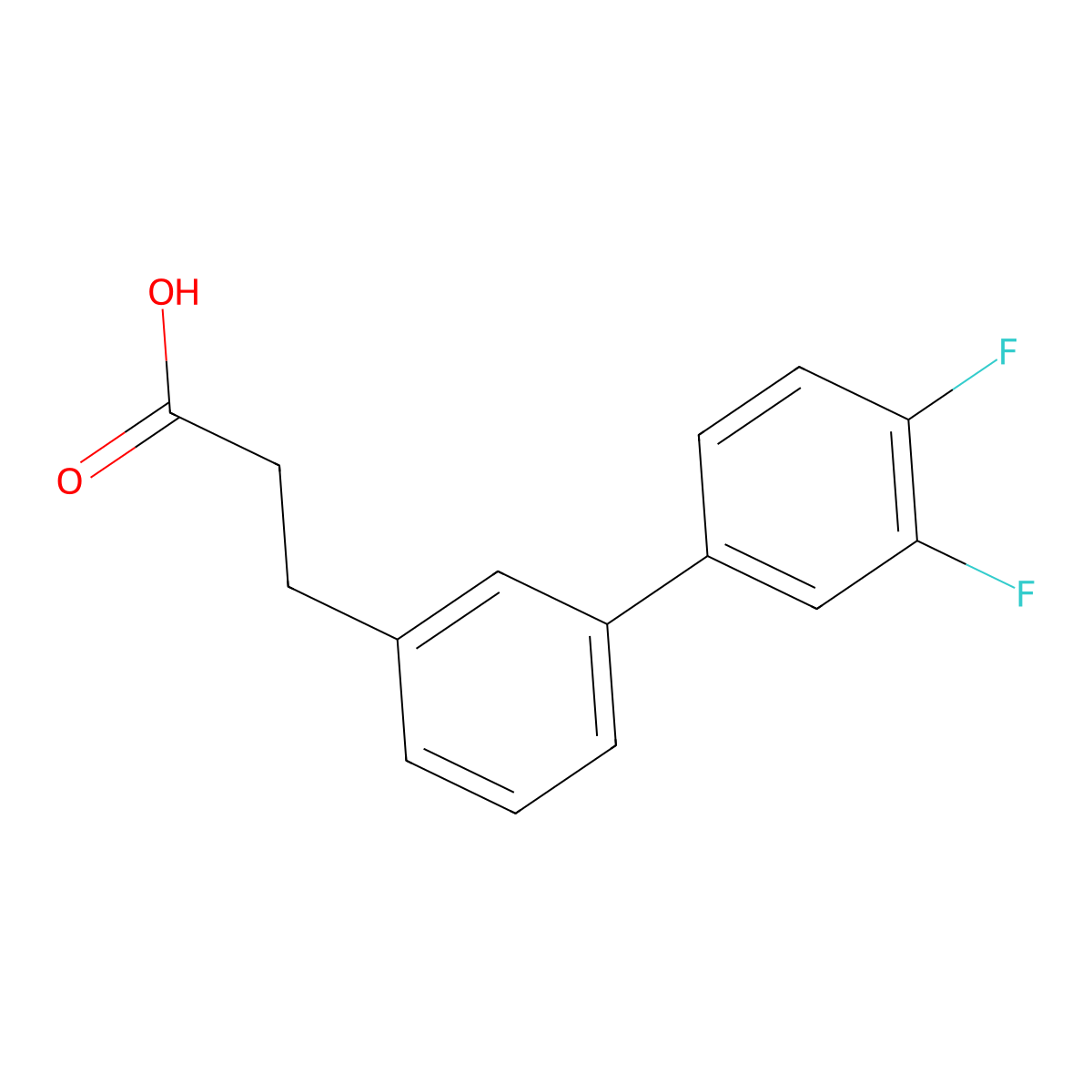 3-(3',4'-Difluoro-[1,1'-biphenyl]-3-yl)propanoic acid molecular structure, CAS 1267761-53-4