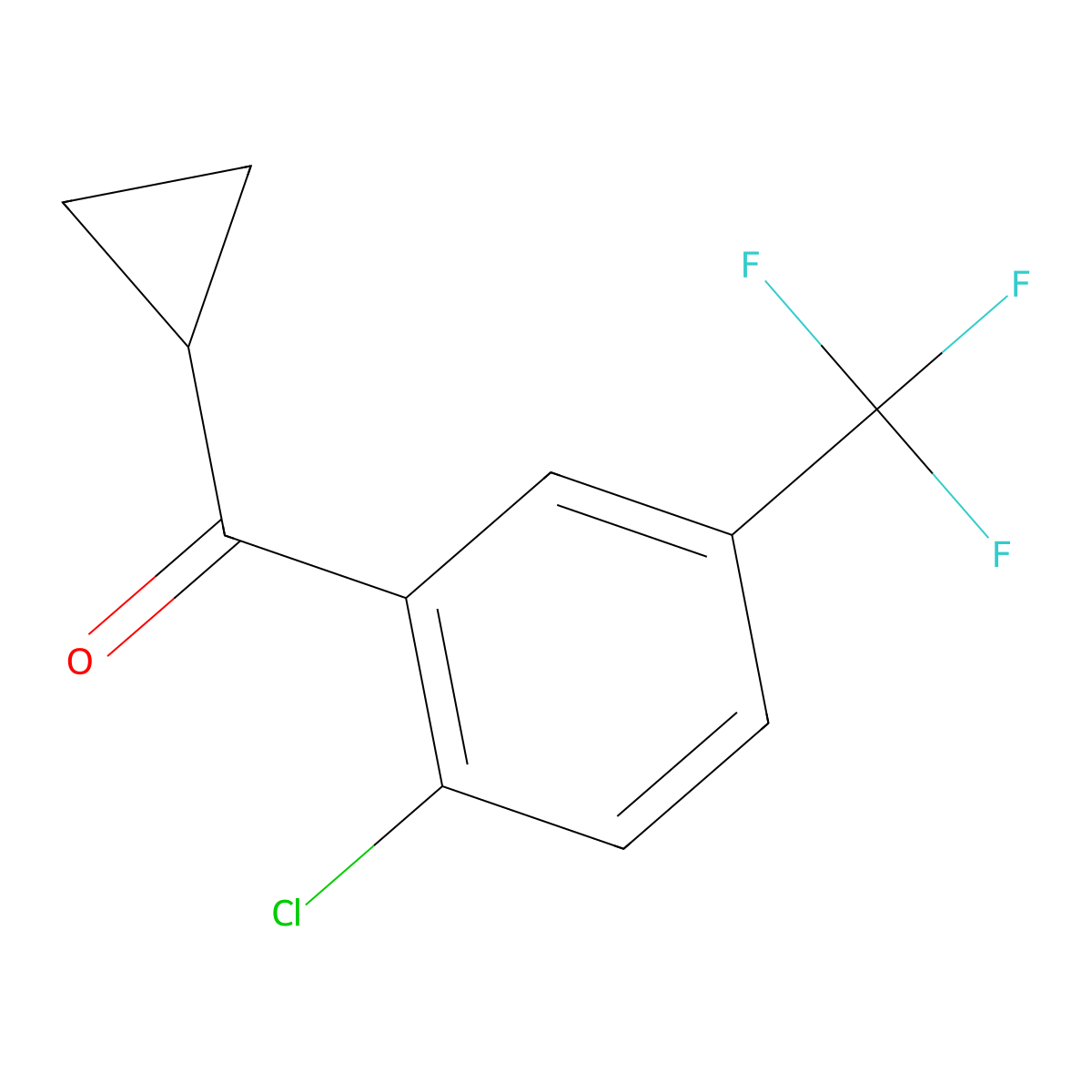 (2-Chloro-5-(trifluoromethyl)phenyl)(cyclopropyl)methanone molecular structure, CAS 1267762-65-1