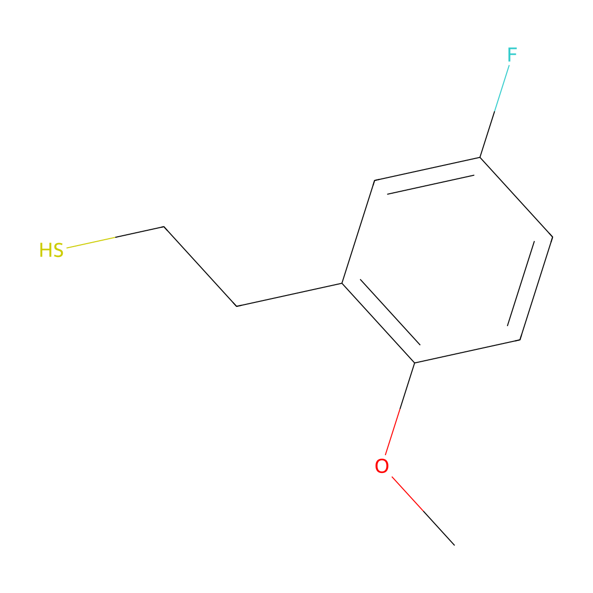 2-(3-Fluoro-6-methoxyphenyl)ethanethiol molecular structure, CAS 1267768-48-8