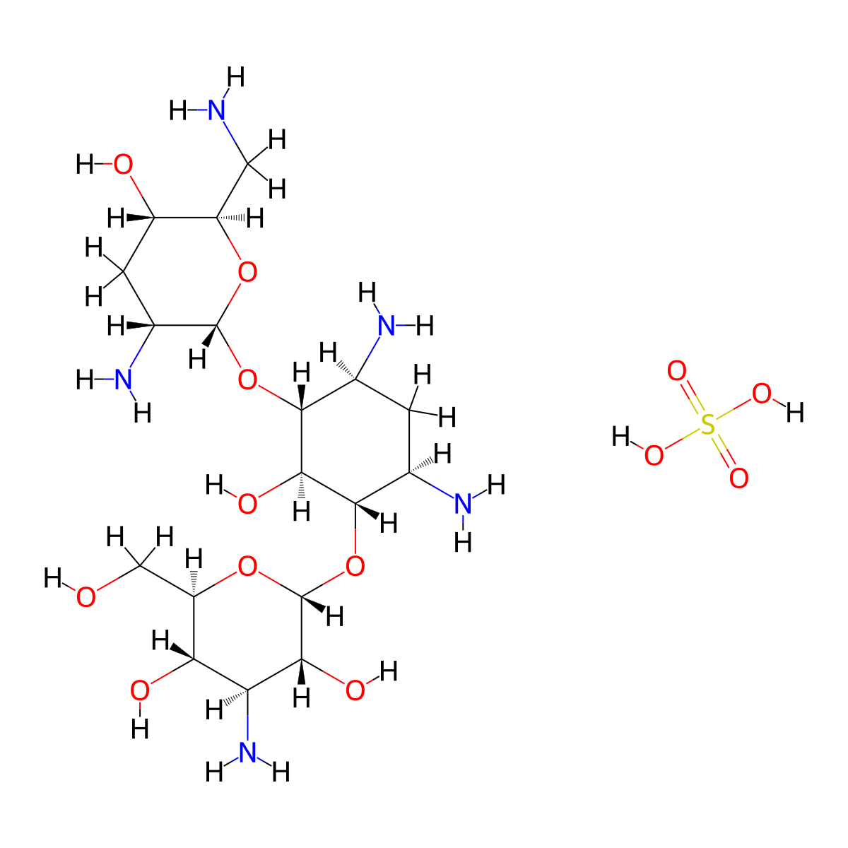 Tobramycin Sulphate Salt molecular structure, CAS 126777-32-0