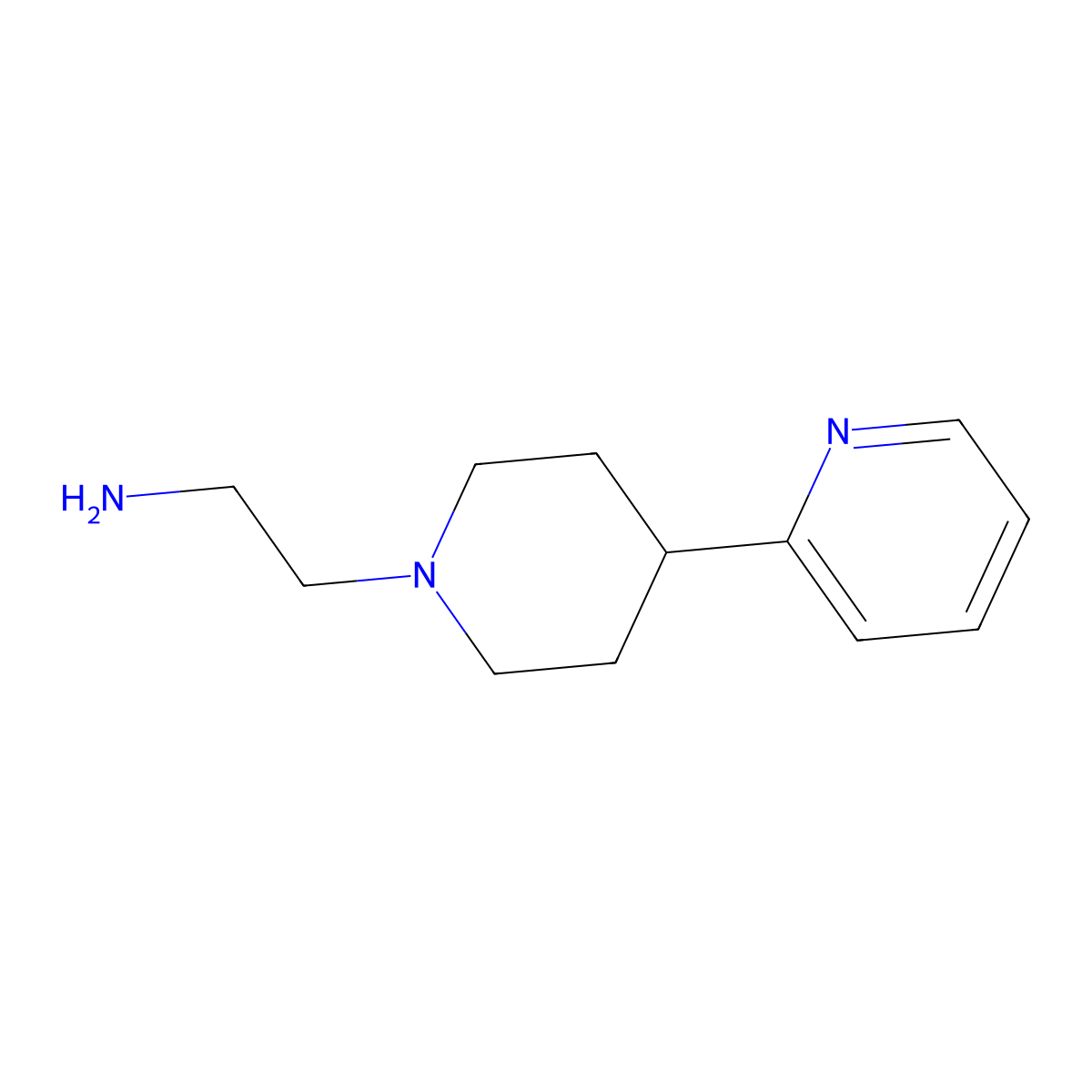 2-[4-(Pyridin-2-yl)piperidin-1-yl]ethan-1-amine molecular structure, CAS 1267773-13-6