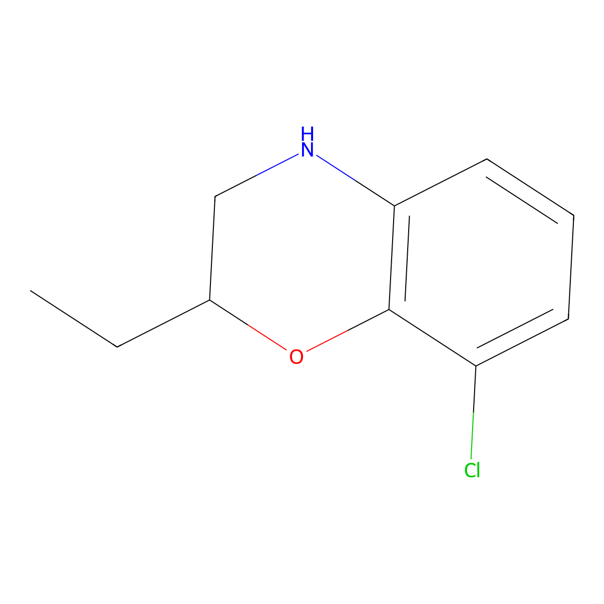 8-chloro-2-ethyl-3,4-dihydro-2H-1,4-benzoxazine molecular structure, CAS 1267773-15-8